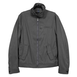 Banana Republic Jacket (M) Grey Lightweight Zip Stand-Up Collar Military